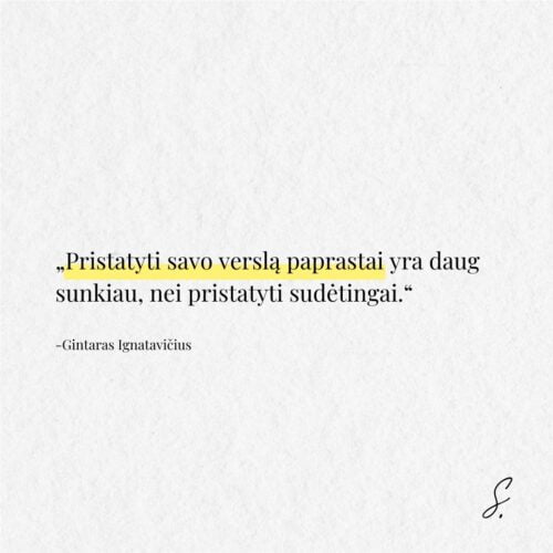 Gintaras Ignatavicius verslo pristatymas