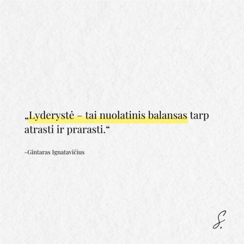 Gintaras Ignatavicius lyderystes balansas